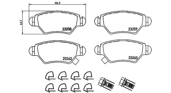 Magneti Marelli Bremsbelagsatz, Scheibenbremse [Hersteller-Nr. 363700459031] für Opel, Vauxhall, Chevrolet