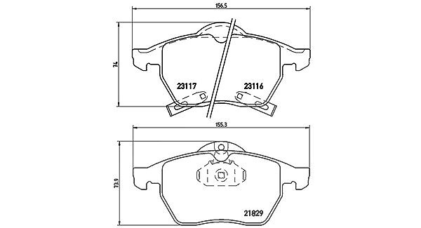 Magneti Marelli Bremsbelagsatz, Scheibenbremse [Hersteller-Nr. 363700459029] für Saab