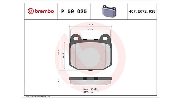 Magneti Marelli Bremsbelagsatz, Scheibenbremse [Hersteller-Nr. 363700459025] für Lotus, Vauxhall, Opel