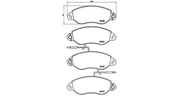Magneti Marelli Bremsbelagsatz, Scheibenbremse [Hersteller-Nr. 363700456042] für Nissan
