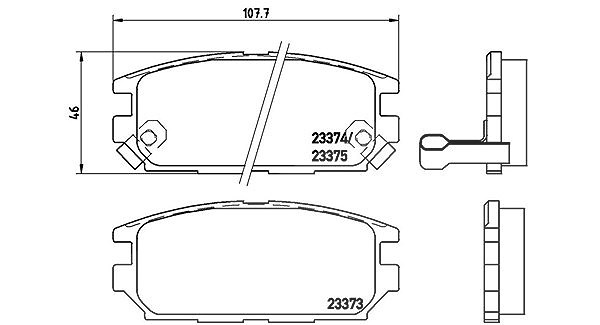 Magneti Marelli Bremsbelagsatz, Scheibenbremse [Hersteller-Nr. 363700454025] für Mitsubishi