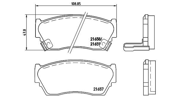 Magneti Marelli Bremsbelagsatz, Scheibenbremse [Hersteller-Nr. 363700456027] für Nissan