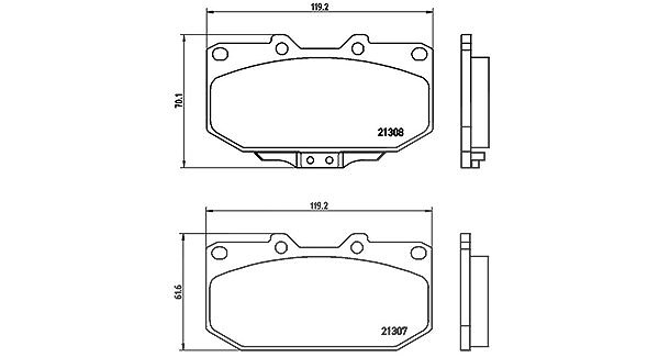Magneti Marelli Bremsbelagsatz, Scheibenbremse [Hersteller-Nr. 363700456025] für Subaru, Nissan