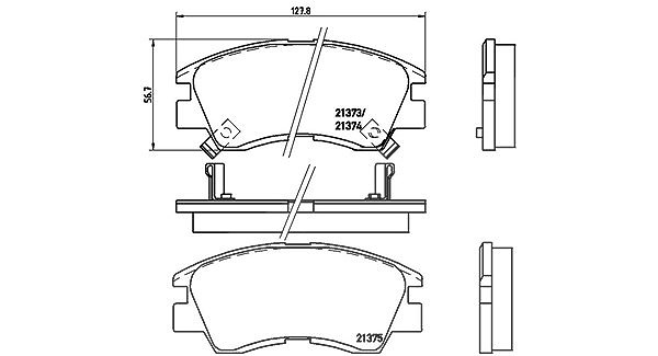 Magneti Marelli Bremsbelagsatz, Scheibenbremse [Hersteller-Nr. 363700454008] für Mitsubishi
