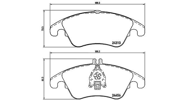 Magneti Marelli Bremsbelagsatz, Scheibenbremse [Hersteller-Nr. 363700450069] für Mercedes-Benz