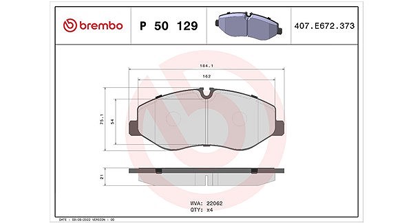 Magneti Marelli Bremsbeläge vorne (Satz) [Hersteller-Nr. 363700450129] für Mercedes-Benz