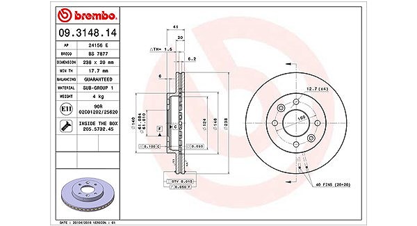 Magneti Marelli Bremsscheibe [Hersteller-Nr. 360406042400] für Renault, Nissan