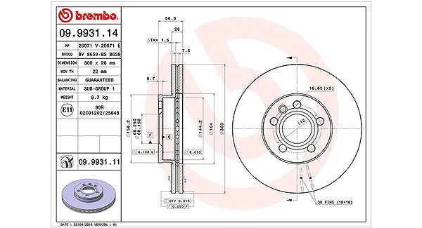 Magneti Marelli Bremsscheibe [Hersteller-Nr. 360406009400] für Seat, Ford, VW