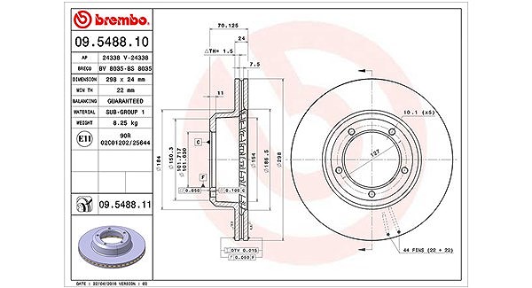 Magneti Marelli Bremsscheibe [Hersteller-Nr. 360406014400] für Land Rover