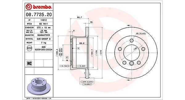 Magneti Marelli Bremsscheibe [Hersteller-Nr. 360406033100] für Mercedes-Benz, VW