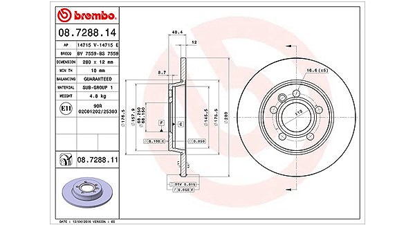 Magneti Marelli Bremsscheibe [Hersteller-Nr. 360406050300] für VW