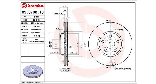 Magneti Marelli Bremsscheibe [Hersteller-Nr. 360406047700] für Toyota
