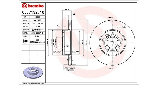 Magneti Marelli Bremsscheibe [Hersteller-Nr. 360406050100] für VW