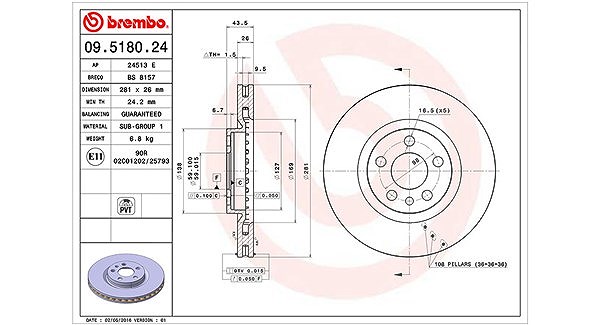 Magneti Marelli Bremsscheibe [Hersteller-Nr. 360406000600] für Lancia, Fiat