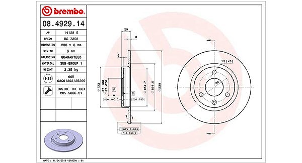 Magneti Marelli Bremsscheibe [Hersteller-Nr. 360406017700] für Peugeot, Citroën
