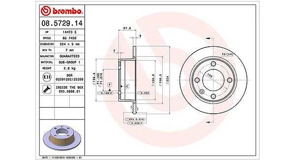 Magneti Marelli Bremsscheibe [Hersteller-Nr. 360406018100] für Citroën