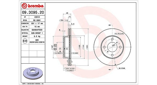 Magneti Marelli Bremsscheibe [Hersteller-Nr. 360406027300] für Suzuki