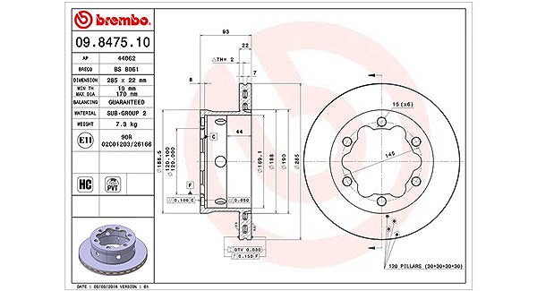 Magneti Marelli Bremsscheibe [Hersteller-Nr. 360406033200] für Mercedes-Benz, VW