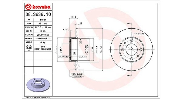 Magneti Marelli Bremsscheibe [Hersteller-Nr. 360406020400] für Lancia, Fso, Innocenti, Yugo, Seat, Fiat, Autobianchi, Pininfarina, Zastava