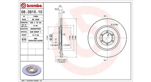 Magneti Marelli Bremsscheibe [Hersteller-Nr. 360406009700] für Alfa Romeo