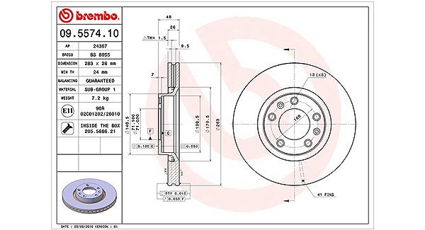 Magneti Marelli Bremsscheibe [Hersteller-Nr. 360406018200] für Citroën