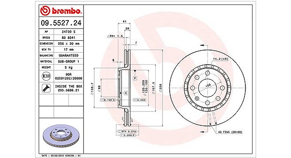 Magneti Marelli Bremsscheibe [Hersteller-Nr. 360406008100] für Vauxhall, Opel