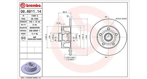 Magneti Marelli Bremsscheibe [Hersteller-Nr. 360406012700] für Audi
