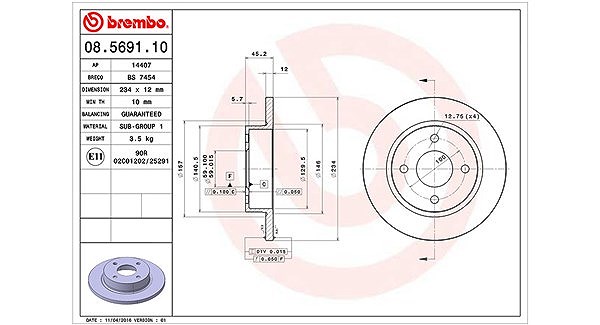 Magneti Marelli Bremsscheibe [Hersteller-Nr. 360406035800] für Nissan