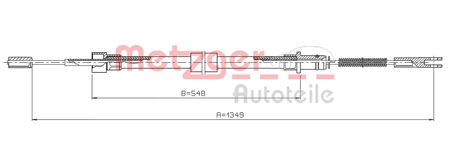 Metzger Autoteile Seilzug, Feststellbremse [Hersteller-Nr. 10.7814] für Porsche