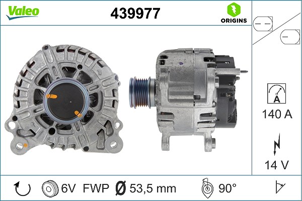 Valeo Generator [Hersteller-Nr. 439977] für Skoda, Seat, Audi, VW