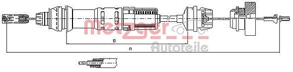 Metzger Autoteile Seilzug, Kupplungsbetätigung [Hersteller-Nr. 11.2280] für Citroën, Peugeot