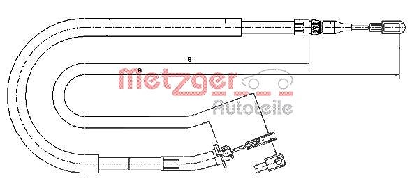 Metzger Autoteile Seilzug, Feststellbremse [Hersteller-Nr. 10.9873] für Mercedes-Benz, VW