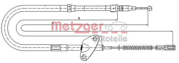 Metzger Autoteile Seilzug, Feststellbremse [Hersteller-Nr. 10.9872] für Mercedes-Benz
