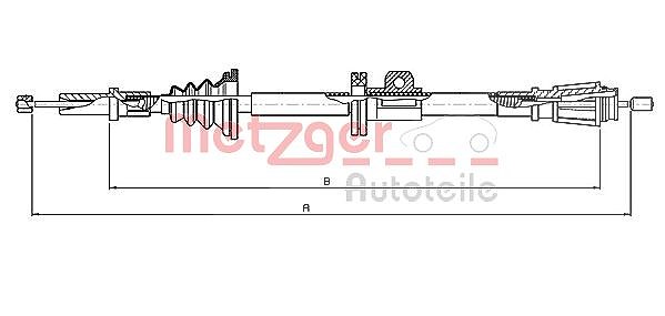 Metzger Autoteile Seilzug, Feststellbremse [Hersteller-Nr. 10.8061] für Volvo