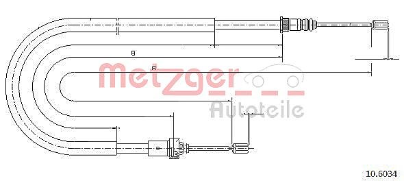 Metzger Autoteile Seilzug, Feststellbremse [Hersteller-Nr. 10.6034] für Peugeot
