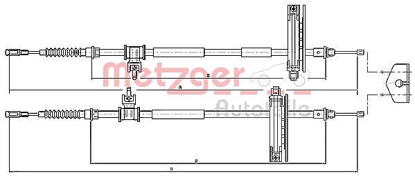 Metzger Autoteile Seilzug, Feststellbremse [Hersteller-Nr. 10.5362] für Ford