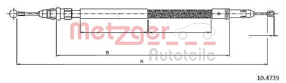 Metzger Autoteile Seilzug, Feststellbremse [Hersteller-Nr. 10.4739] für Fiat, Citroën, Peugeot