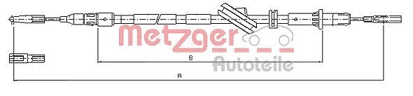 Metzger Autoteile Seilzug, Feststellbremse [Hersteller-Nr. 10.9444] für Mercedes-Benz