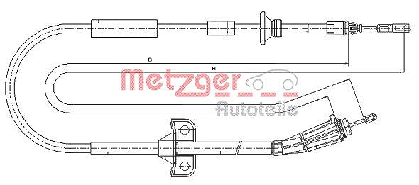 Metzger Autoteile Seilzug, Feststellbremse [Hersteller-Nr. 10.8185] für Volvo