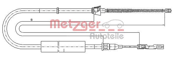 Metzger Autoteile Seilzug, Feststellbremse [Hersteller-Nr. 10.7507] für Audi