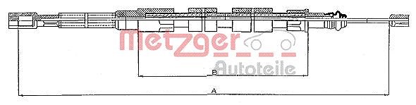 Metzger Autoteile Seilzug, Feststellbremse [Hersteller-Nr. 10.739] für VW