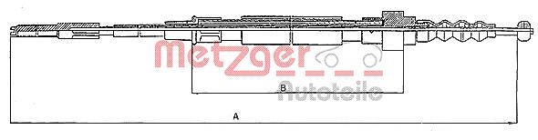 Metzger Autoteile Seilzug, Feststellbremse [Hersteller-Nr. 10.7471] für Seat, VW