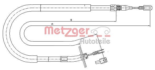 Metzger Autoteile Handbremsseil Hinterachse rechts [Hersteller-Nr. 10.9876] für VW, Mercedes-Benz
