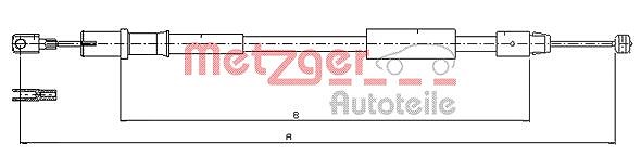 Metzger Autoteile Seilzug, Feststellbremse [Hersteller-Nr. 10.9837] für Mercedes-Benz