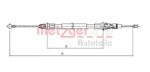 Metzger Autoteile Seilzug, Feststellbremse [Hersteller-Nr. 10.6854] für Renault, Nissan, Opel