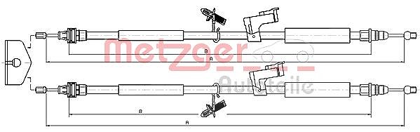 Metzger Autoteile Seilzug, Feststellbremse [Hersteller-Nr. 10.5368] für Ford