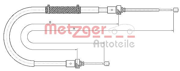 Metzger Autoteile Seilzug, Feststellbremse [Hersteller-Nr. 10.6895] für Dacia
