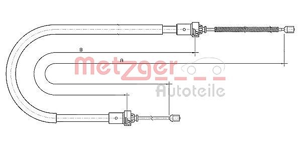 Metzger Autoteile Seilzug, Feststellbremse [Hersteller-Nr. 10.6893] für Dacia