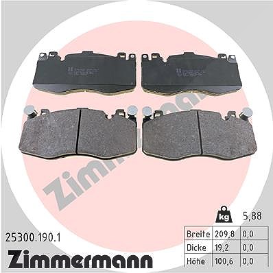 Zimmermann Bremsbelagsatz, Scheibenbremse [Hersteller-Nr. 25300.190.1] für BMW