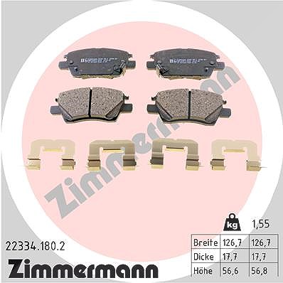 Zimmermann Bremsbelagsatz, Scheibenbremse [Hersteller-Nr. 22334.180.2] für Opel
